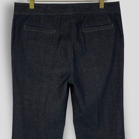 ✨SOLD✨Lafayette 148 New York Wide Leg Trouser Jeans Womens Dark Wash Size 6 - Picture 7 of 13